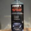 The 16oz Refill Bottle of Craig’s Waterless Wash & Wax is shown. The bottle features a black label with a picture of a car and text stating the product cleans, shines, and protects. It is concentrated for refills and is safe for all automotive paints and ceramic-coated vehicles.